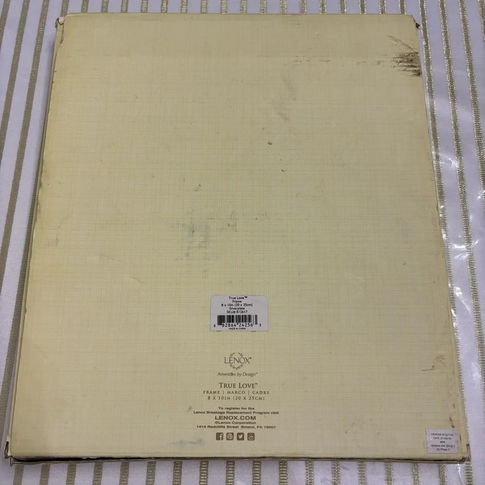 Lenox True Love 8x10” Photo Frame Silver Plated